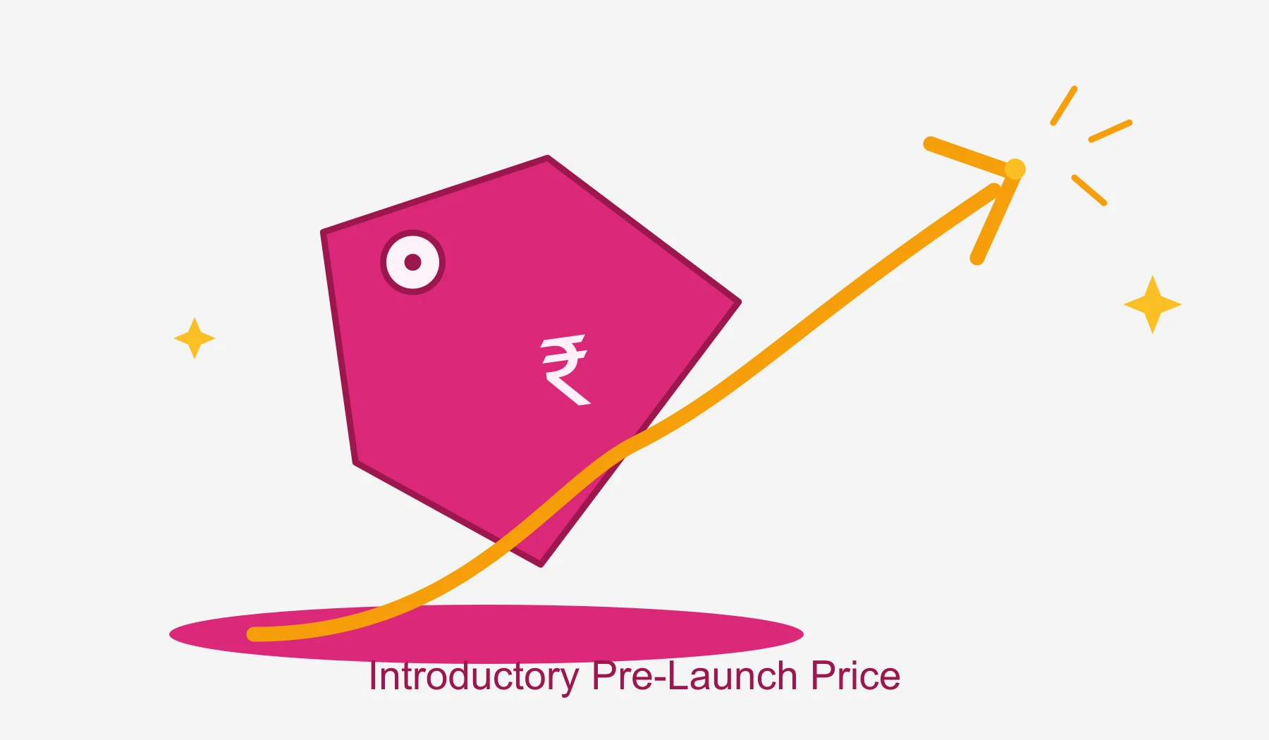 Bramha Sun Valley Pre-Launch Price - Rising Price Tag Illustration