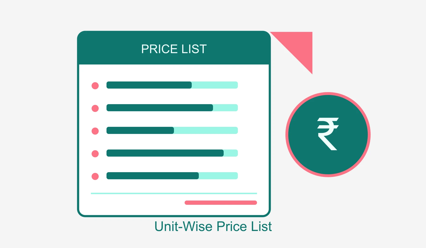 Bramha Sun Valley Price List - Ledger and Rupee Illustration